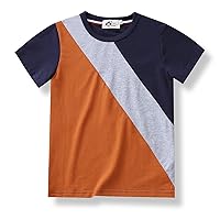 3-10 Years Old Boys’ Round Neck Short Sleeves Casual Sapphire Blue T-Shirt Top