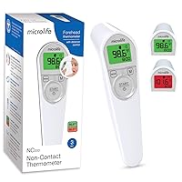 Microlife Non-Contact Forehead Thermometer, Digital Infrared No-Touch Thermometer for Adults, Kids & Baby, Large Backlit LCD Screen, Fever Alarm, Memories, Easy to Use with Instant Accurate Readings