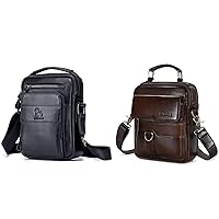 BAIGIO Men's Leather Shoulder Bag Men Messenger Briefcase CrossBody Handbag Satchel Travel Bag