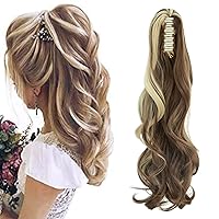 FUT Womens Claw Ponytail Clip in Hair Extensions 21 inches Long Straight Hairpiece