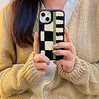 Winter Plush Embroidery Sun Flower Soft Case for iPhone 13 12 11 Pro Max X XR XS 7 8Puls Lovely Protection Cover,Lattice,for iPhone 13Pro