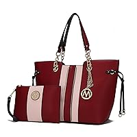 MKF Collection by Mia K. MKF-X506DRD Holland Tote with Wristlet, Dark Red