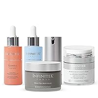 Infinitek® Paris, Facial Kit (Vitamin C, Hyaluronic Acid, Collagen Eye Cream and Retinol Face Night Cream) + Dead Sea Mud Mask
