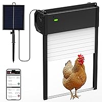 Automatic Chicken Coop Door, APP Control,Light Sensor &Timer Mode,Solar Powered Auto Chicken Door Opener, Aluminum Chicken Door with Anti-Pinch Type