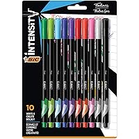 BIC Intensity Fineliner Marker Pen, Fine Point (0.4 mm), Assorted Colors, 10-Count, Model Number: FPINFAP10