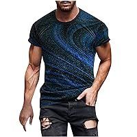 Tshirts Shirts for Men Casual Summer Fashion Short Sleeve Round Neck 3D Print Tee Workout Shirt Outdoor Camping Tops