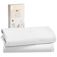 California Design Den Standard Queen Size Pillowcases - 100% Cotton, Set of 2 Soft & Cooling Sateen Weave Cases, for and Pillows Bright White
