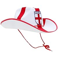 24 X England Cowboy Style Hats With Sequin Trim - 2018 World Cup - Fancy Dress