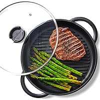 The Whatever Pan Cast Aluminum Griddle Pan for Stove Top - Lighter than Cast Iron Skillet Pancake Griddle with Lid - Nonstick Stove Top Grill 10.6