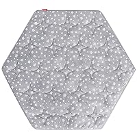 Hexagon Playpen Mat Compatible with Bend River Baby Playpen, Hexagon Playpen Mat, Non Slip and Cushion Play Mat Grey with Star Print