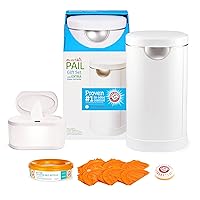Munchkin® Diaper Pail Starter Set, Powered by Arm & Hammer and Touch Free Baby Wipe Warmer