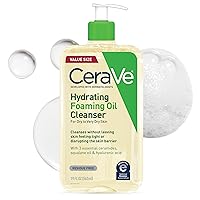 Hydrating Foaming Oil Cleanser Wash with Squalane Oil, Triglyceride, Hyaluronic Acid and Ceramides | For Dry to Very Dry Skin | 19 Oz