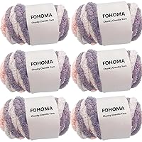 Chunky Blanket Chenille Yarn 3lb for Arm Knitting, Multicolor Pink Gray 6 Pack Luxury Thick Polyester Jumbo Weaving Crochet Craft Yarns 48oz for Throw Blanket Pillows