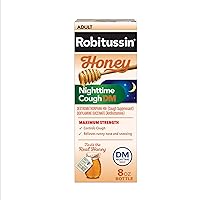 Robitussin Honey Nighttime Cough DM Max - Controls Cough, Runny Nose and Sneezing - Adult Formula, 8 Fl Oz