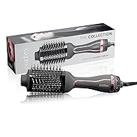 Cortex International Hair Dryer Round Hot Air Brush | Breeze Brush | One Step Blow Drying Styler & Volumizer Brush | Electric 1200W Hot Air Straightener (Black/Rosegold)
