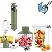 Immersion Blender Handheld 5 in 1 Hand Blender, 800W Hand Mixer Stick, BPA-Free 12 Speed Handheld Blender with Mixing Beaker, Chopper, Whisk and Milk Frother for Soup, Smoothies, Sauce, Baby Food