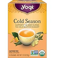 Yogi Tea Cold Season Tea - 16 Tea Bags per Pack (6 Packs) - Organic Respiratory Tea for Support During Colder Seasons - Includes Ginger, Cardamom, Cinnamon, Licorice & Eucalyptus