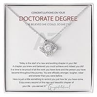 Doctorate Degree Graduation Gift Necklace, PhD, Doctoral Graduation Gift, Graduating Doctorate Degree Graduation, With Message Card and Gift Box Necklace Love Knot Necklace