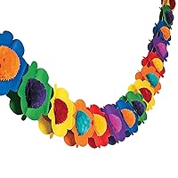 Fun Express - Multicolor Tissue Flower Garland for Party - Party Decor - Hanging Decor - Garland - Party - 1 Piece