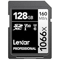 Lexar 128GB Professional 1066x SDXC Memory Card, UHS-I, C10, U3, V30, Full-HD & 4K Video, Up To 160MB/s Read, for DSLR and Mirrorless Cameras (LSD1066128G-BNNNU)