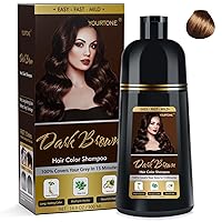Hair Dye Shampoo Dark Brown 3 in 1 Natural Hair Dye Semi-Permanent Hair Color Shampoo for Men & Women in Minutes Long Lasting Safe & Easy to Use(500 ML)