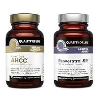 Quality of Life - Immune and Healthy Aging Bundle - Features Kinoko Gold AHCC and Resveratrol SR Sustained Release Formula