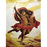 Cupid & Psyche (Angels/Children) - Alix Beaujour 18x24 Unframed - African American Black Art Print Wall Decor Poster