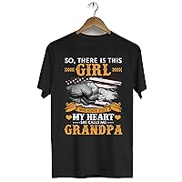 Personalized Gifts Worlds Greatest Papa Shirt Who Kinda Stole My Heart Calls Grandpa Men's T-Shirt Black