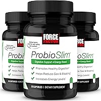 Force Factor ProbioSlim, Probiotic Supplement for Women and Men with Probiotics and Green Tea Extract, Reduce Gas, Bloating, Constipation, Support Digestive Health & Gut Health, 30 Count (Pack of 3)