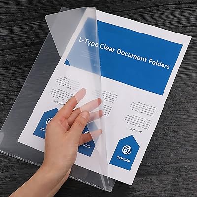  GOMRQING Clear Document Folder Copy Safe Project Pockets fits  8.5x11 Inches Letter Size US Paper,L-Type Clear Plastic Resume File Poly  Jacket Sleeves Folders Organizer in Transparent 10 Pack : Office