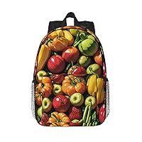 Fruit And Vegetables Backpack Lightweight Casual Backpack Double Shoulder Bag Travel Daypack With Laptop Compartmen