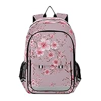 ALAZA Pink Floral Cherry Blossom Laptop Backpack Purse for Women Men Travel Bag Casual Daypack with Compartment & Multiple Pockets