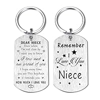 Niece Keychain Gifts - to My Dear Niece, I Love You Niece Birthday Key Chain, Best Graduation Gifts for Our Niece Proud of Niece Teen Girl, Christmas Valentine Present for Adult Niece