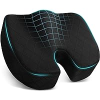 Seat Cushion, Office Chair Cushions, Car Seat Cushion, Non-Slip Sciatica & Back Coccyx Tailbone Pain Relief Chair Pad for Computer Desk, Wheelchair, Driving (Black, X-Large)