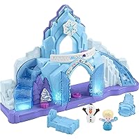 Little People Toddler Playset Disney Frozen Elsa’s Ice Palace Musical Toy with Elsa & Olaf Figures for Ages 18+ Months