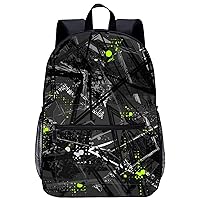 Abstract Shabby Texture Geometric Element Travel Laptop Backpack Lightweight 17 Inch Casual Daypack Shoulder Bag for Men Women