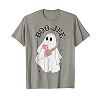 Cat Boo Jee Boujee Cute Ghost Spooky Funny Halloween Costume T-Shirt