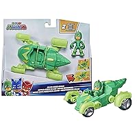 PJ Masks Gekko Deluxe Vehicle Preschool Toy, Gekko-Mobile Car with 2 Wheel Modes and Gekko Action Figure for Kids Ages 3 and Up