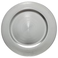 13inch Metallic foil Silver Charger Plates,Set of 8,Charger Plates for Dinner,Wedding,Party,Event Decoration. (Silver)