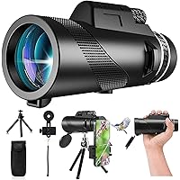 80x100 Monocular-Telescope High Powered for Smartphone Monoculars for Adults High Definition for Stargazing Hunting Wildlife Bird Watching Travel Camping Hiking