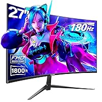 Curved 27 inch Gaming Monitor 144hz/180hz PC Monitor Full HD 1080P, Frameless 1500R Computer Display with FreeSync & Eye-Care Technology, Support VESA, DP, HDMI Port (Black)