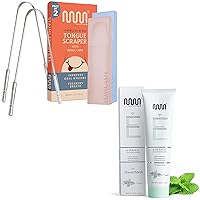 Tongue Scraper Pack of 2 with Travel Cases & Nano Hydroxypatite Toothpaste