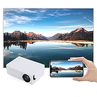 Mini Projector, Portable Movie Projector 1080P, Smart Home Projector for Home Theater Outdoor, Compatible for Android for iOS for Windows, TV Stick, HDMI, USB, TV Box (US Plug)