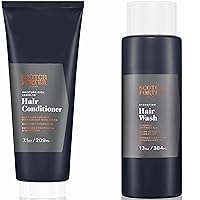 Scotch Porter Moisture Rich Leave-In Hair Conditioner and Hair Wash for Men | Formulated with Non-Toxic Ingredients, Free of Parabens, Sulfates & Silicones | Vegan | Leave-in 7.1oz, Wash 13oz