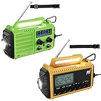 ROCAM CR1009 Hand Crank Emergency Radio and 1009 Pro Weather Radio with Big LCD Display