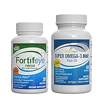 Fortifeye Blue Light and Heart Health Support Bundle | Fortifeye Super Omega Max 60 Ct & Fortifeye Focus 30 Ct