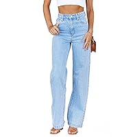 Allimy Women's High Rise Skinny Stretch Ripped Jeans High Waisted Destroyed  Denim Pants