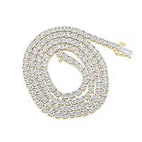 10K Yellow Gold Mens Diamond 18-inch Stylish Link Chain Necklace 3-1/2 Ctw.