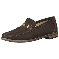 Marc Joseph New York Unisex-Child Leather Loafer with Gold Embroidered Star
