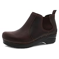 Dansko Frankie Classic Stapled Clog in Ankle Boot Style - Anti-Fatigue Rocker bottom promotes Forward Foot Motion - Premium Leather Uppers for Long-Lasting Wear